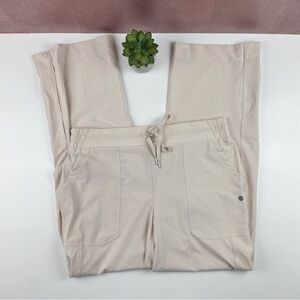 Apana Solid Cream Tan Pants Lightweight Casual Workout Athletic Large